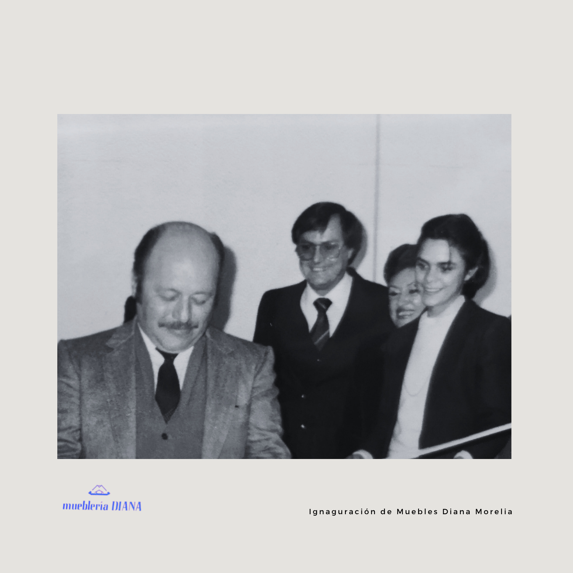 Inauguración de la primera sucursal de Muebles Diana en Morelia, años 80.